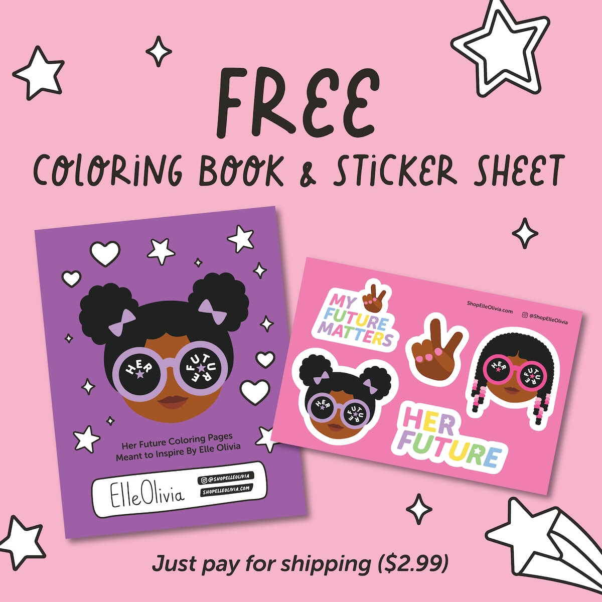 Elle Olivia Coloring Book + Sticker Sheet