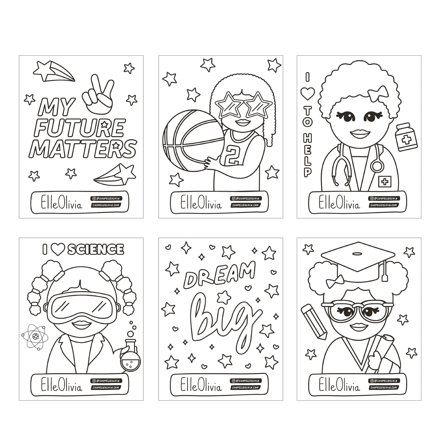 Elle Olivia Coloring Book + Sticker Sheet